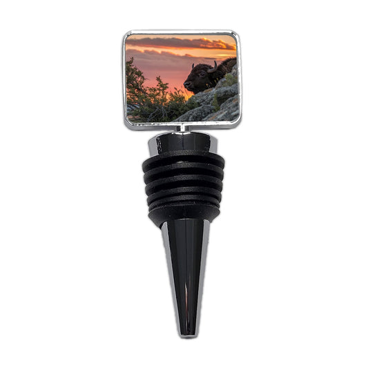 Buffalo At Sunset Wine Bottle Stopper