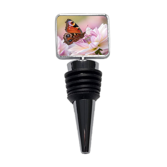 Butterfly Wildflower Garden Scene Wine Bottle Stopper