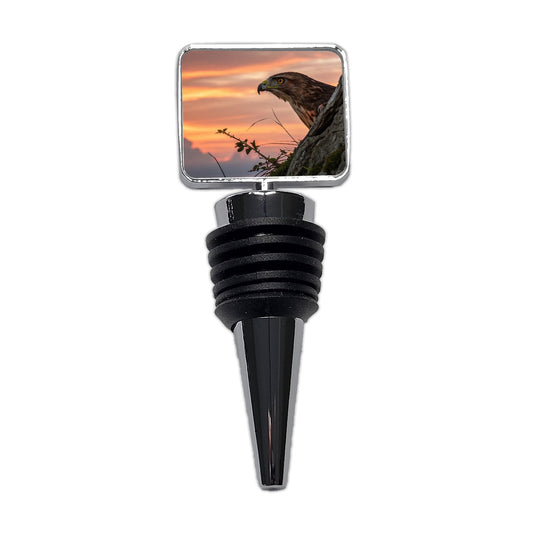 Buzzard Bird At Sunset Wine Bottle Stopper