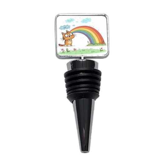 Cat Rainbow Pride Wine Bottle Stopper