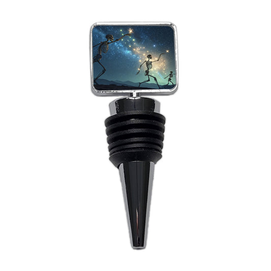 Celestial Dancing Skeletons Halloween Wine Bottle Stopper