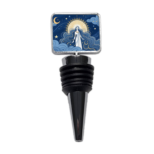 Celestial Moon Goddess Tarot Wine Bottle Stopper