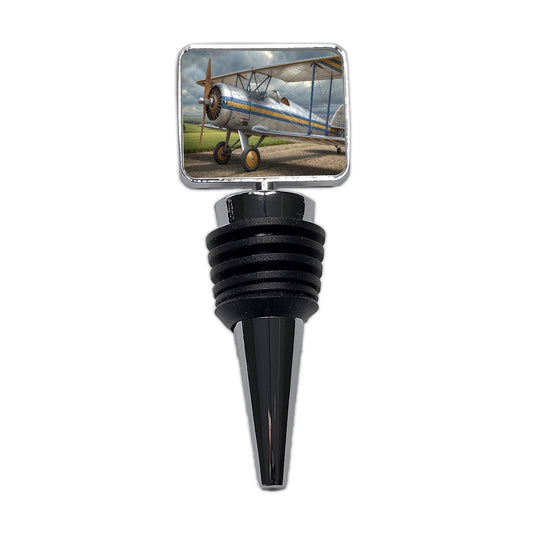 Classic Biplane Vintage Aircraft Wine Bottle Stopper