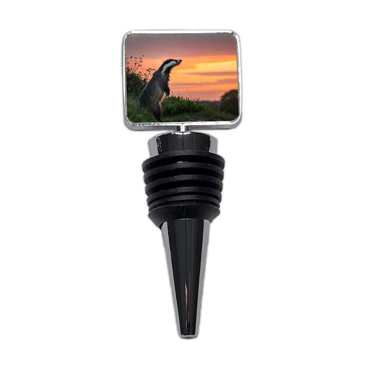 Curious Badger Sunset Scene Wine Bottle Stopper