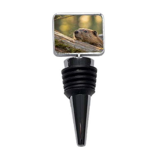 Curious Beaver Wildlife Nature Wine Bottle Stopper