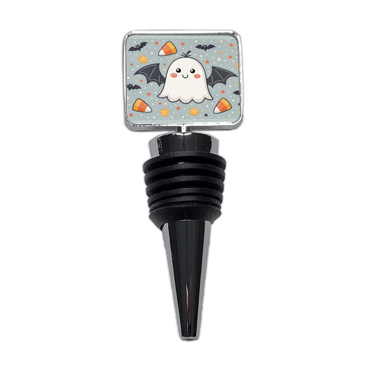 Cute Ghosts Bats Candy Corn Halloween Wine Bottle Stopper