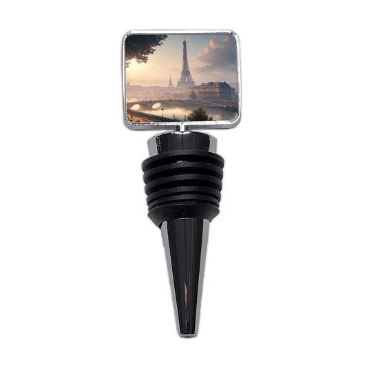 Eiffel Tower Paris France Morning Wine Bottle Stopper