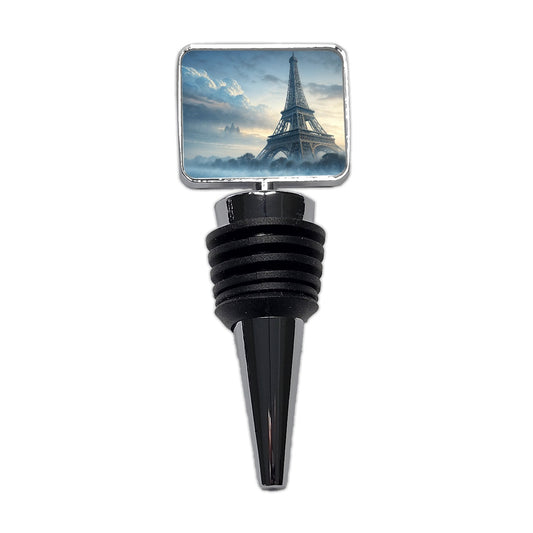 Foggy Eiffel Tower Paris Wine Bottle Stopper