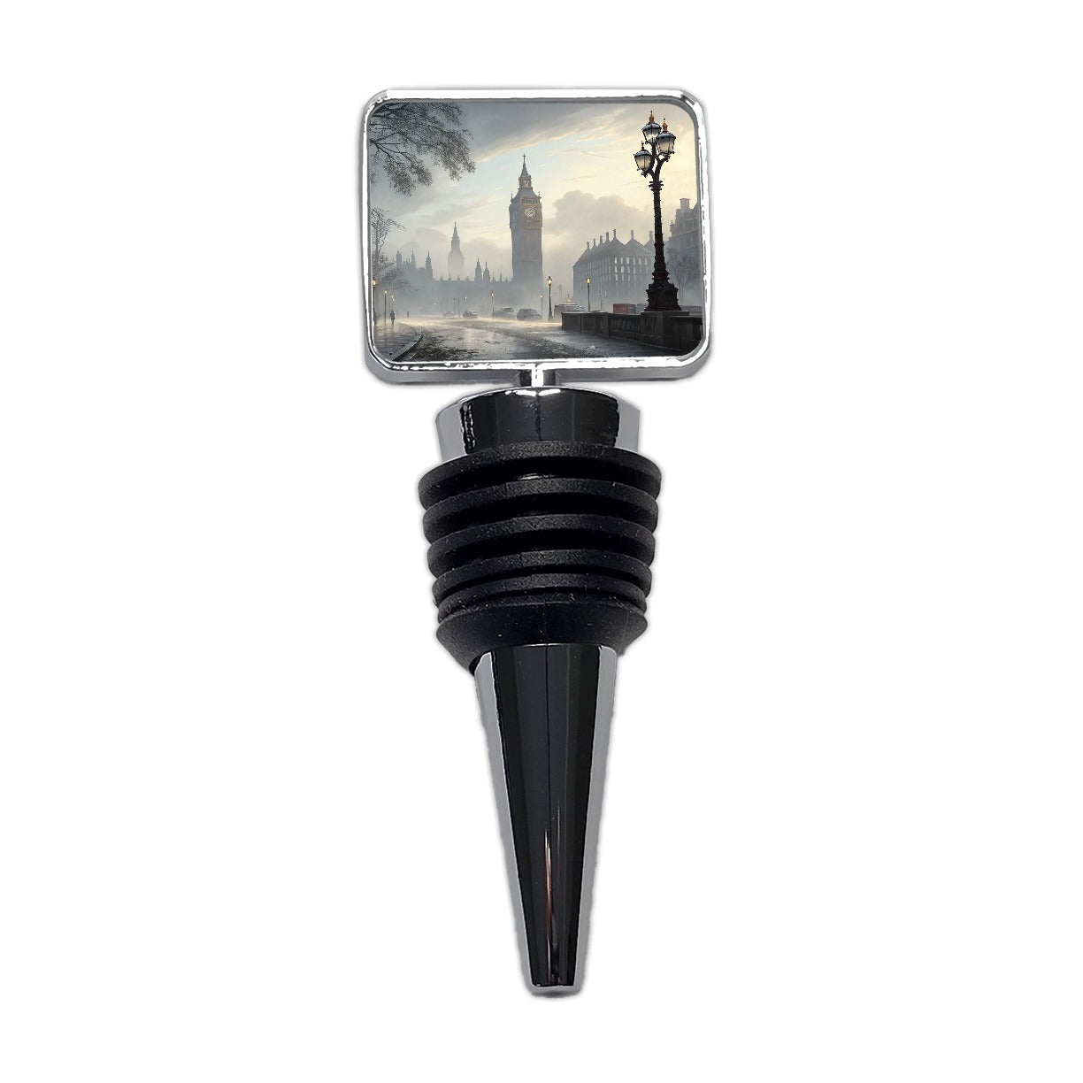 Foggy London England Cityscape Wine Bottle Stopper