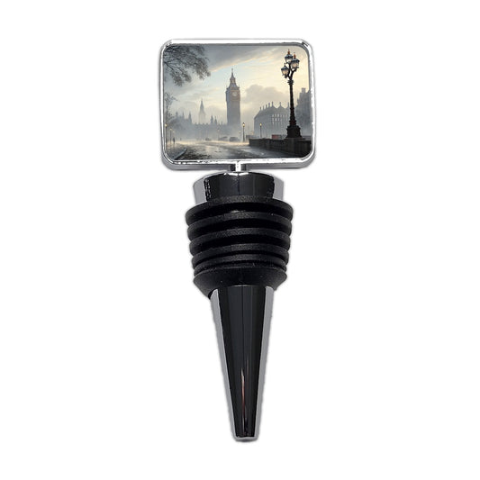 Foggy London England Cityscape Wine Bottle Stopper