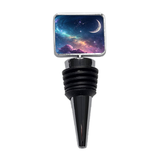 Galaxy Night Sky Moon Wine Bottle Stopper