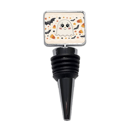 Halloween Ghost Candy Corn Pattern Wine Bottle Stopper