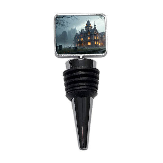 Haunted Victorian Mansion Halloween Wine Bottle Stopper