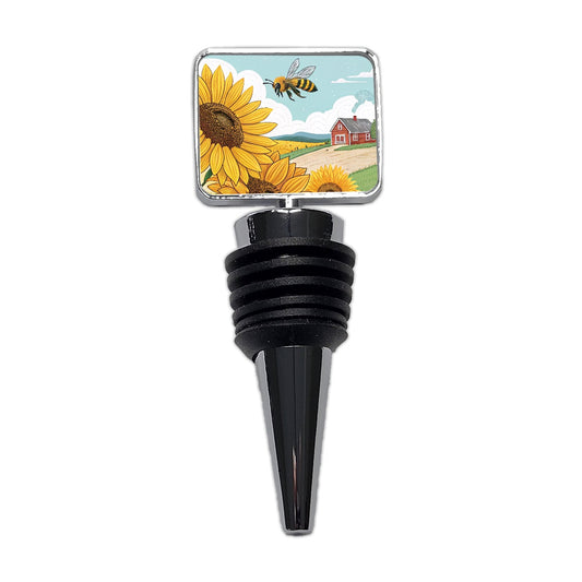 Honeybee Sunflower Farm Wine Bottle Stopper