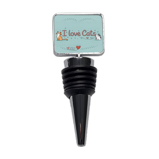 I Love Cats Adorable Wine Bottle Stopper