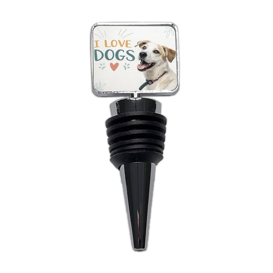 I Love Dogs Heart Wine Bottle Stopper
