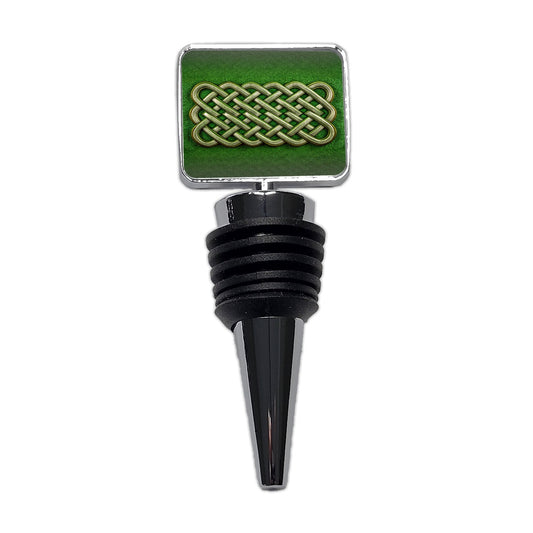 Irish Celtic Knot Green Wine Bottle Stopper