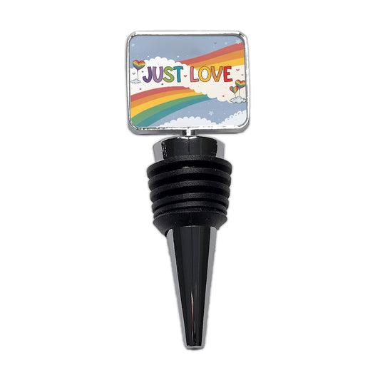 Just Love Rainbows Balloons Pride Wine Bottle Stopper