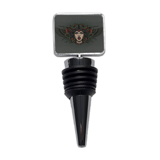 Medusa Gorgon Snake Tattoo Style Wine Bottle Stopper