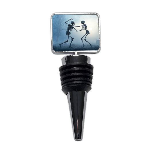 Misty Dancing Skeleton Couple Wine Bottle Stopper