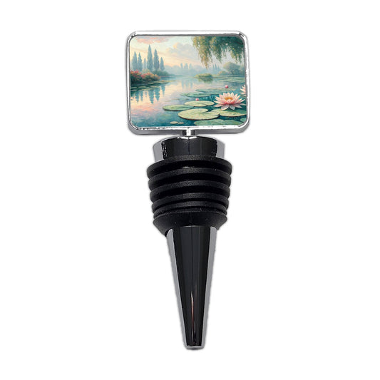 Monet Style Water Lilies Wine Bottle Stopper