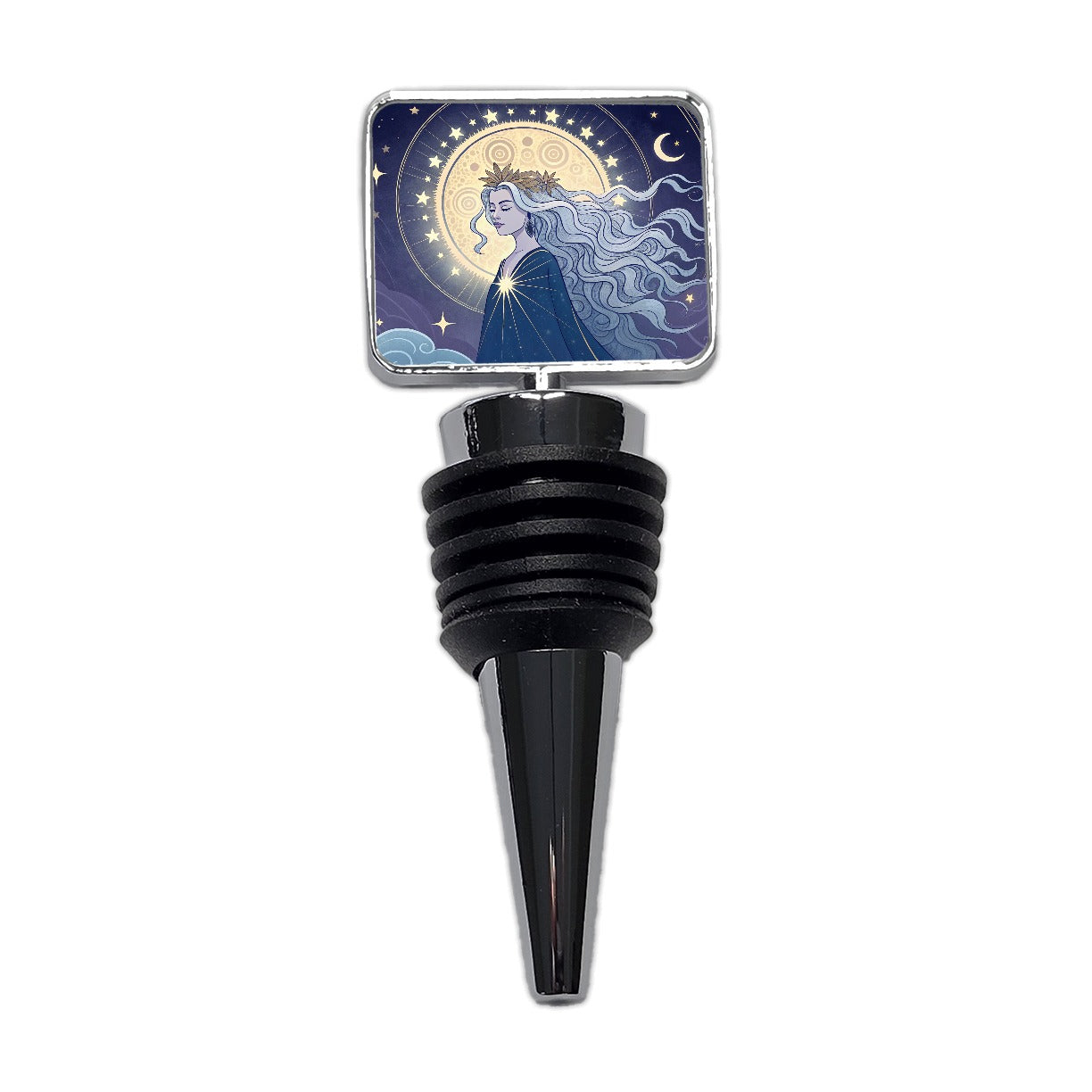 Moon Goddess Cosmic Tarot Wine Bottle Stopper