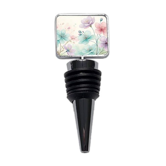 Pastel Flowers Botanical Art Wine Bottle Stopper
