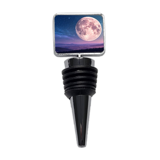 Pastel Moon At Night Wine Bottle Stopper