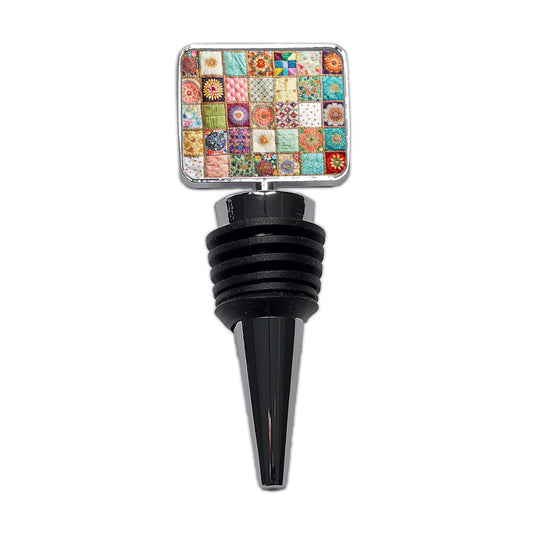 Patchwork Quilt Bohemian Wine Bottle Stopper