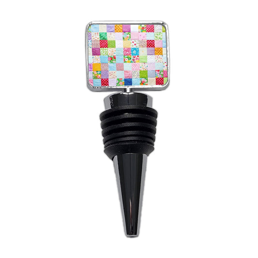 Patchwork Quilt Colorful Wine Bottle Stopper