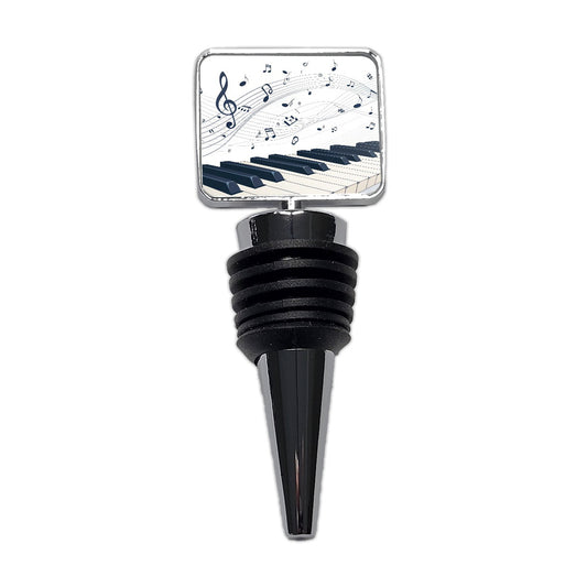 Piano Keys Musical Notes In Motion Wine Bottle Stopper