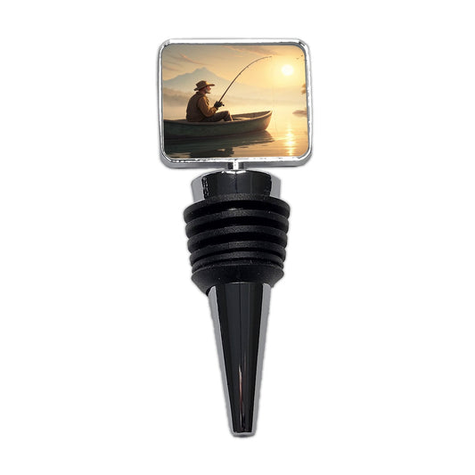 Relaxed Fisherman Lake Sunrise Wine Bottle Stopper
