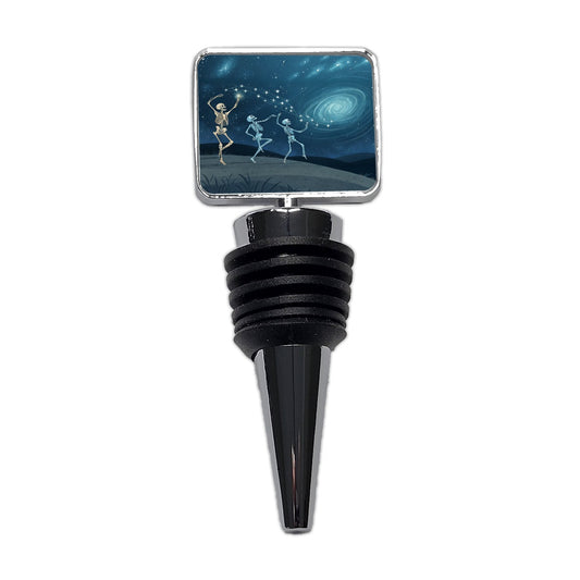 Skeleton Moon Dance Halloween Wine Bottle Stopper