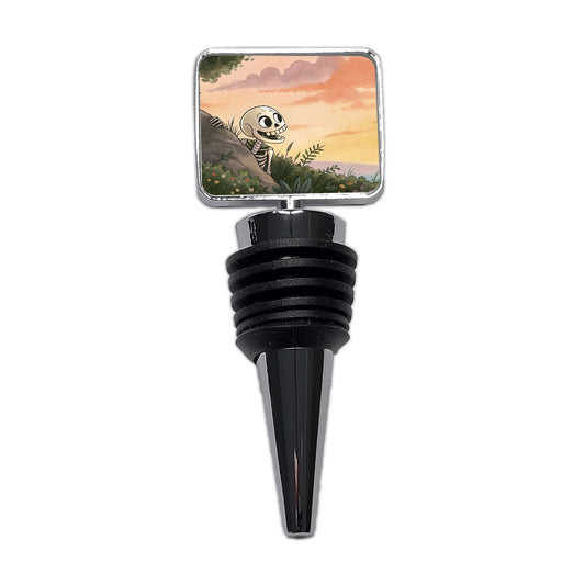 Skeleton Tree Sunset Halloween Wine Bottle Stopper