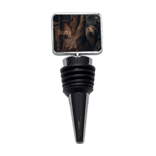 Sloth Saying Bruh Funny Wine Bottle Stopper