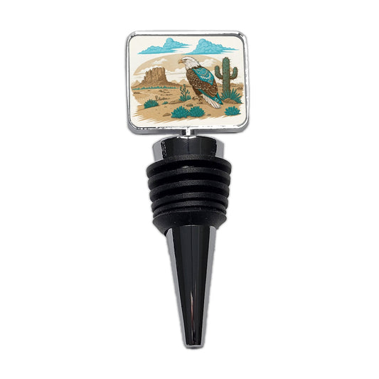 Southwestern Bald Eagle Desert Wine Bottle Stopper