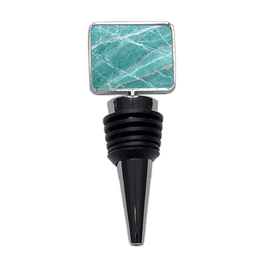 Teal Marble Abstract Texture Wine Bottle Stopper