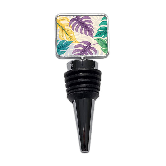 Tropical Leaves Colorful Foliage Wine Bottle Stopper