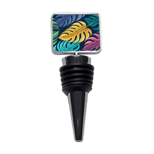 Tropical Leaves Colorful Wine Bottle Stopper