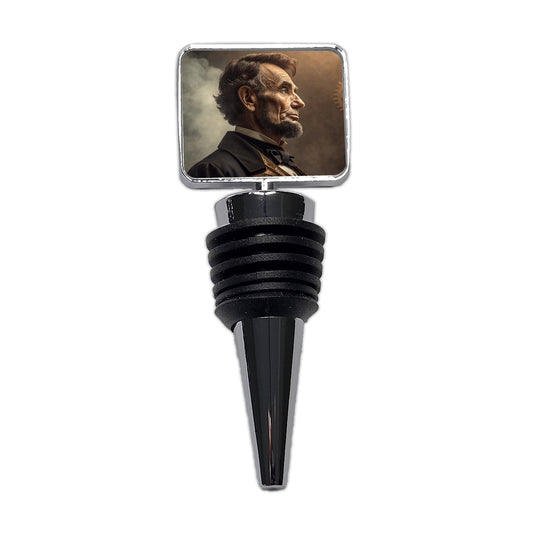 Victorian Steampunk Lincoln Portrait Wine Bottle Stopper