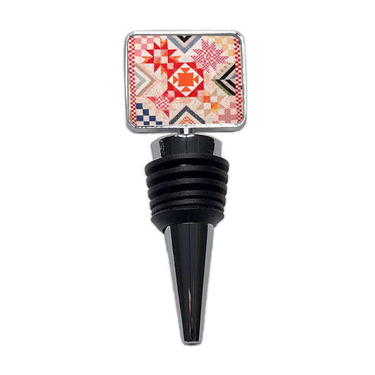 Vintage Patchwork Quilt Wine Bottle Stopper