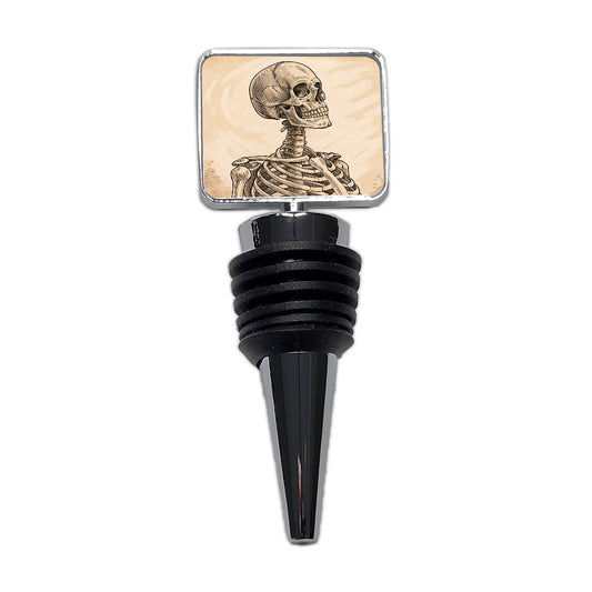 Vintage Skeleton Illustration Wine Bottle Stopper