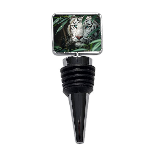 White Tiger Jungle Watch Wine Bottle Stopper