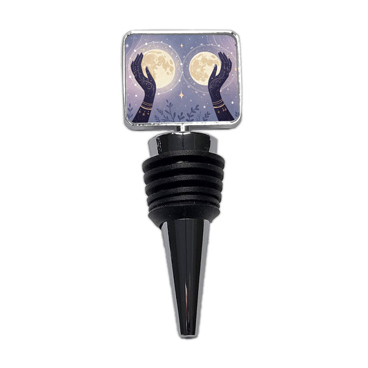 Witchy Celestial Moon Hands Wine Bottle Stopper