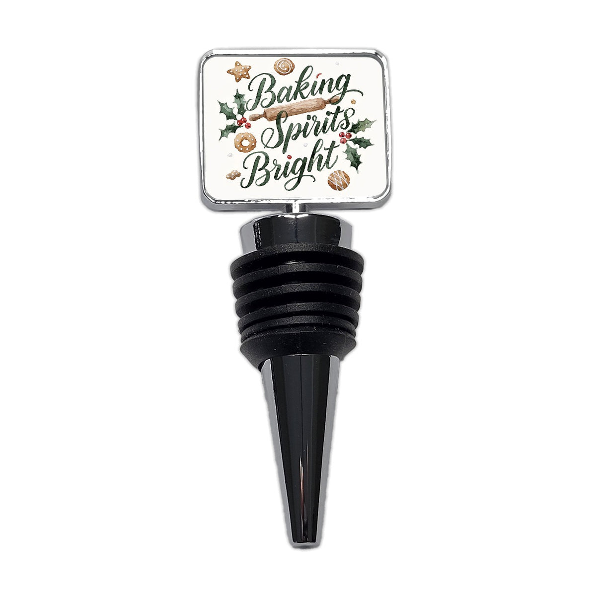 Baking Spirits Bright Christmas Wine Bottle Stopper