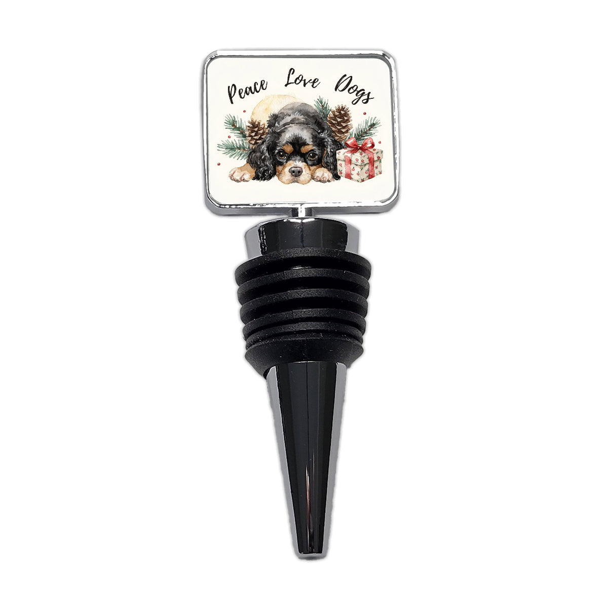Cavalier King Charles Spaniel Peace Love Dogs Wine Bottle Stopper