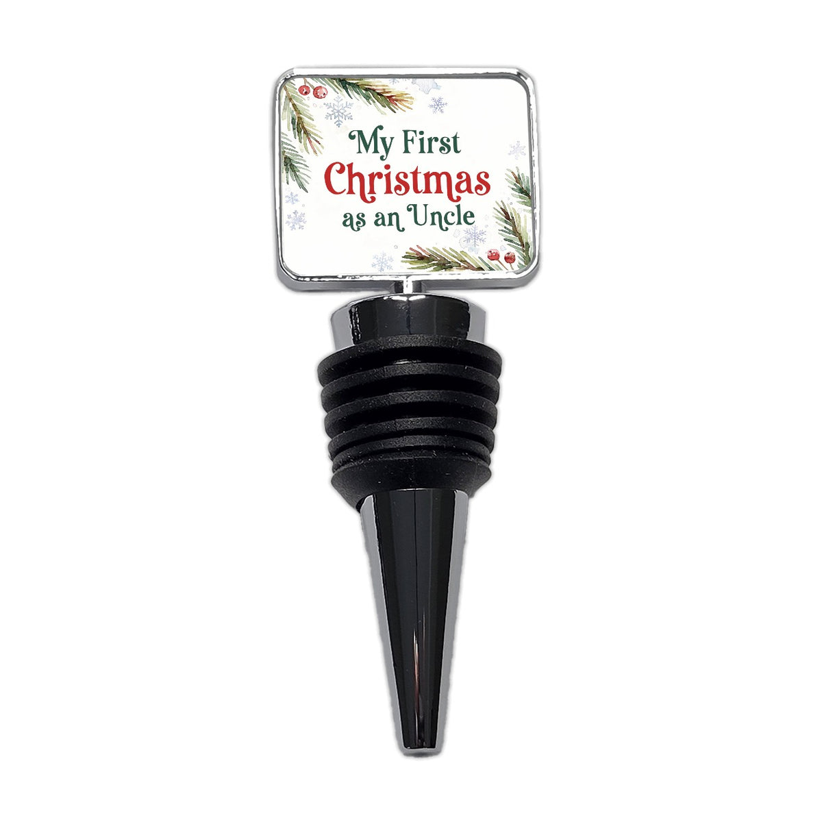 First Christmas As An Uncle Wine Bottle Stopper