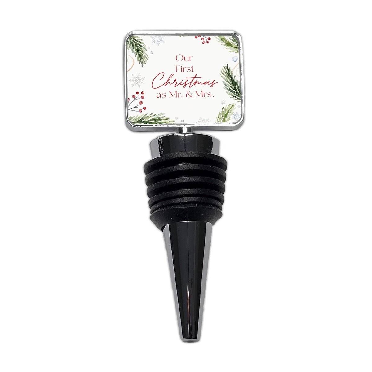 First Christmas As Mr Mrs Married Wine Bottle Stopper
