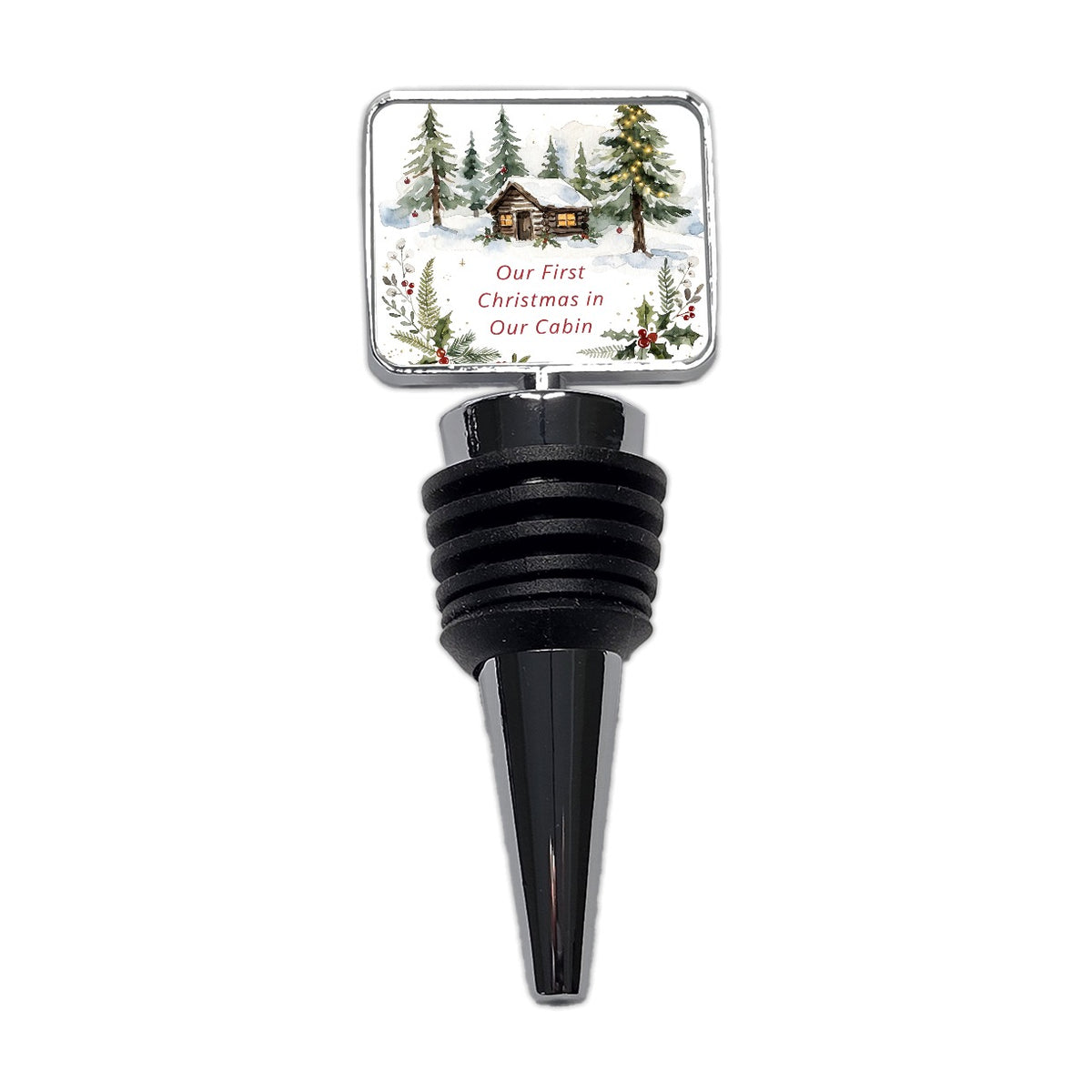 First Christmas In Our Cabin Cute Wine Bottle Stopper