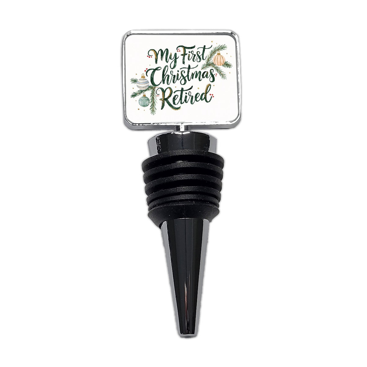 First Christmas Retired Script Wine Bottle Stopper